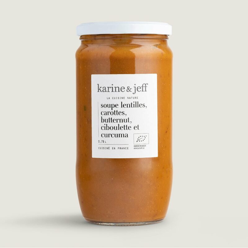 Soupe lentilles, carottes, butternut ciboulette et curcuma - Karine & Jeff