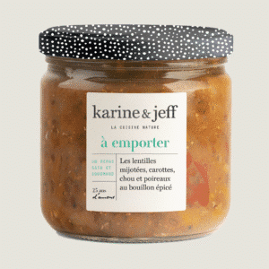 Simmered Lentils - carrots, cabbage, and leeks in spicy broth.