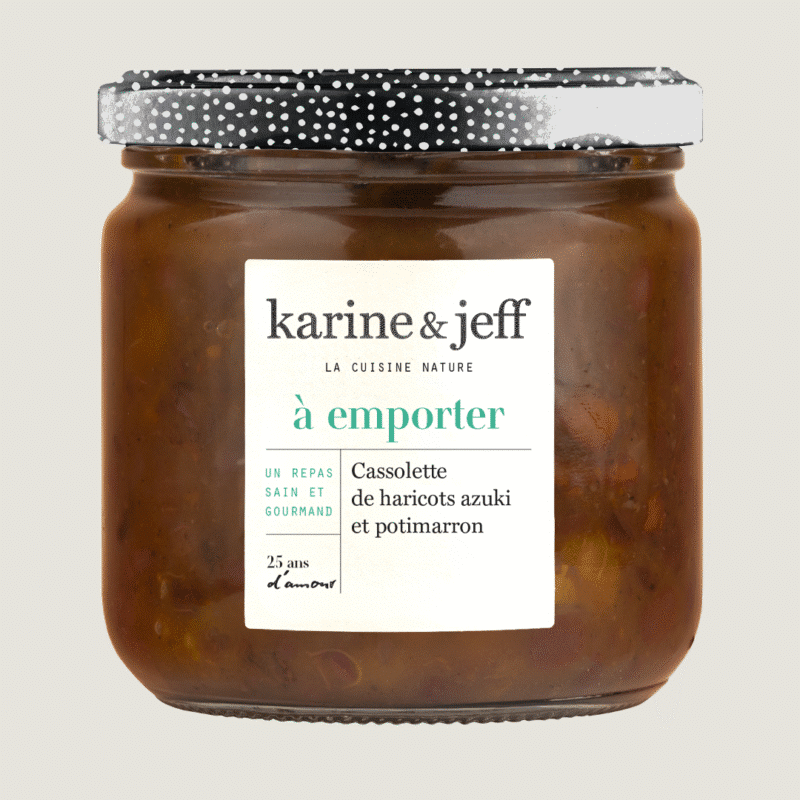 Azuki bean casserole with red Kuri squash