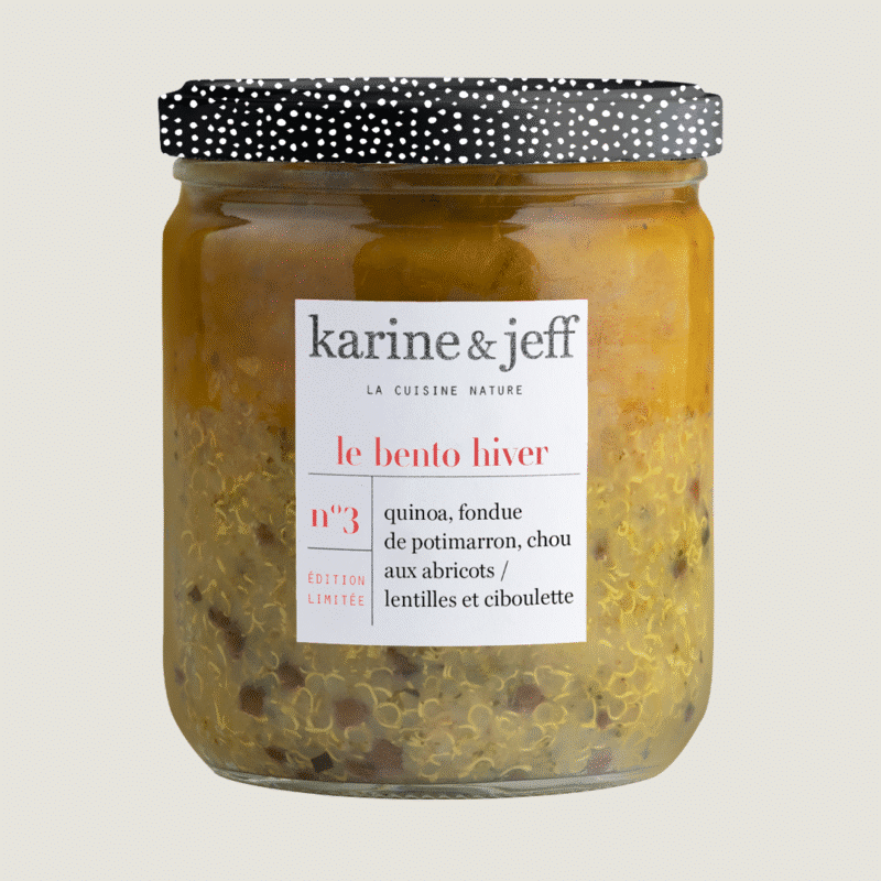 Quinoa, pumpkin fondue, cabbage with apricots / lentils and chives