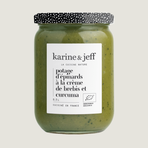 Spinach Soup with sheep's milk cream and turmeric