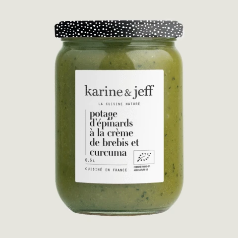 Spinach Soup with sheep's milk cream and turmeric