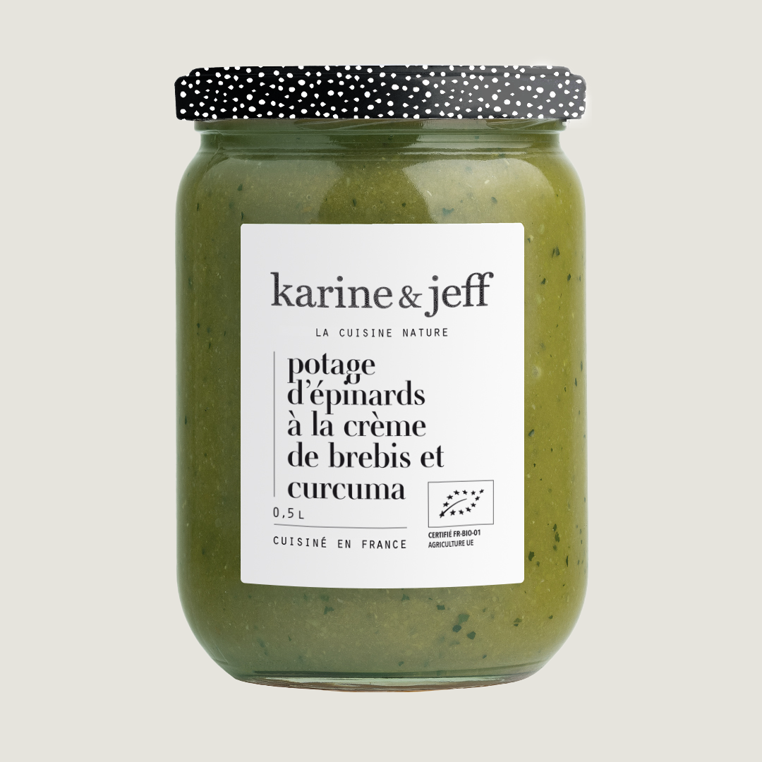 Spinach Soup with sheep's milk cream and turmeric