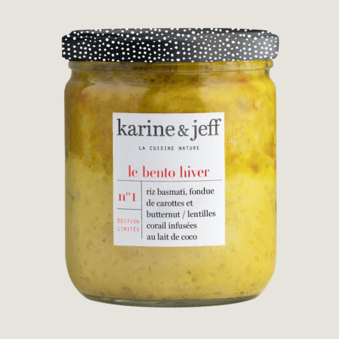 Basmati rice, carrot and butternut squash fondue / red lentils infused with coconut milk