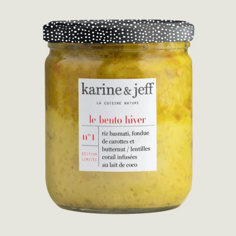 Basmati rice, carrot and butternut squash fondue / red lentils infused with coconut milk