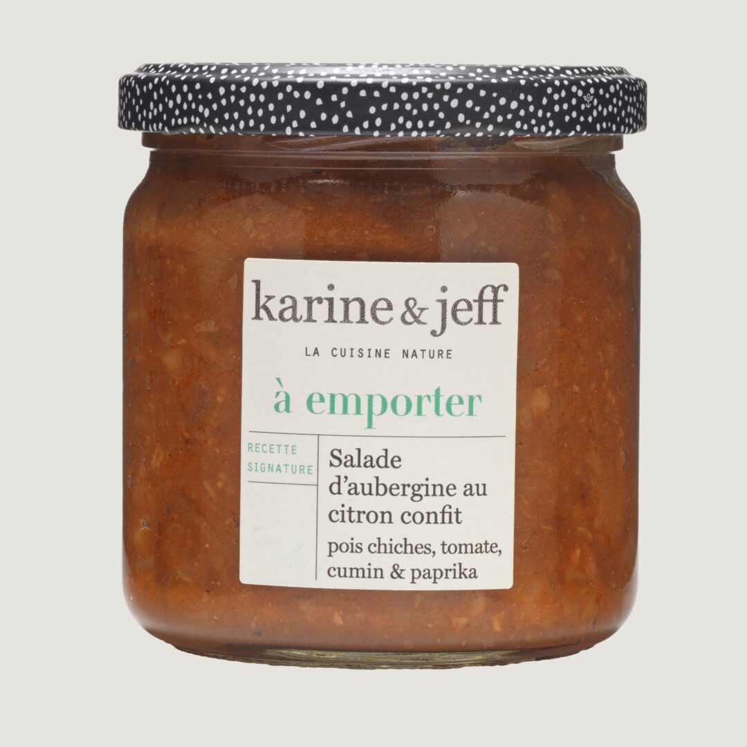 Aubergine salad with preserved lemon