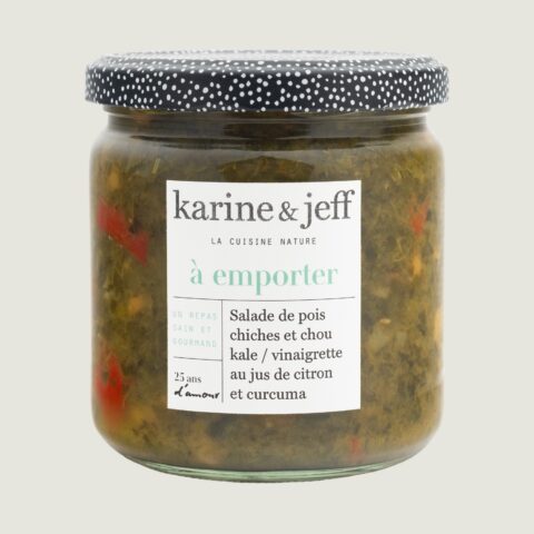 Chickpea and kale salad / lemon juice and turmeric vinaigrette